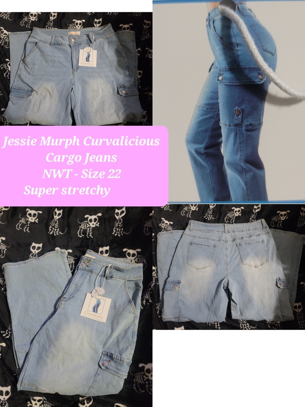 Curvalicious Light Blue Cargo Jeans - Women's